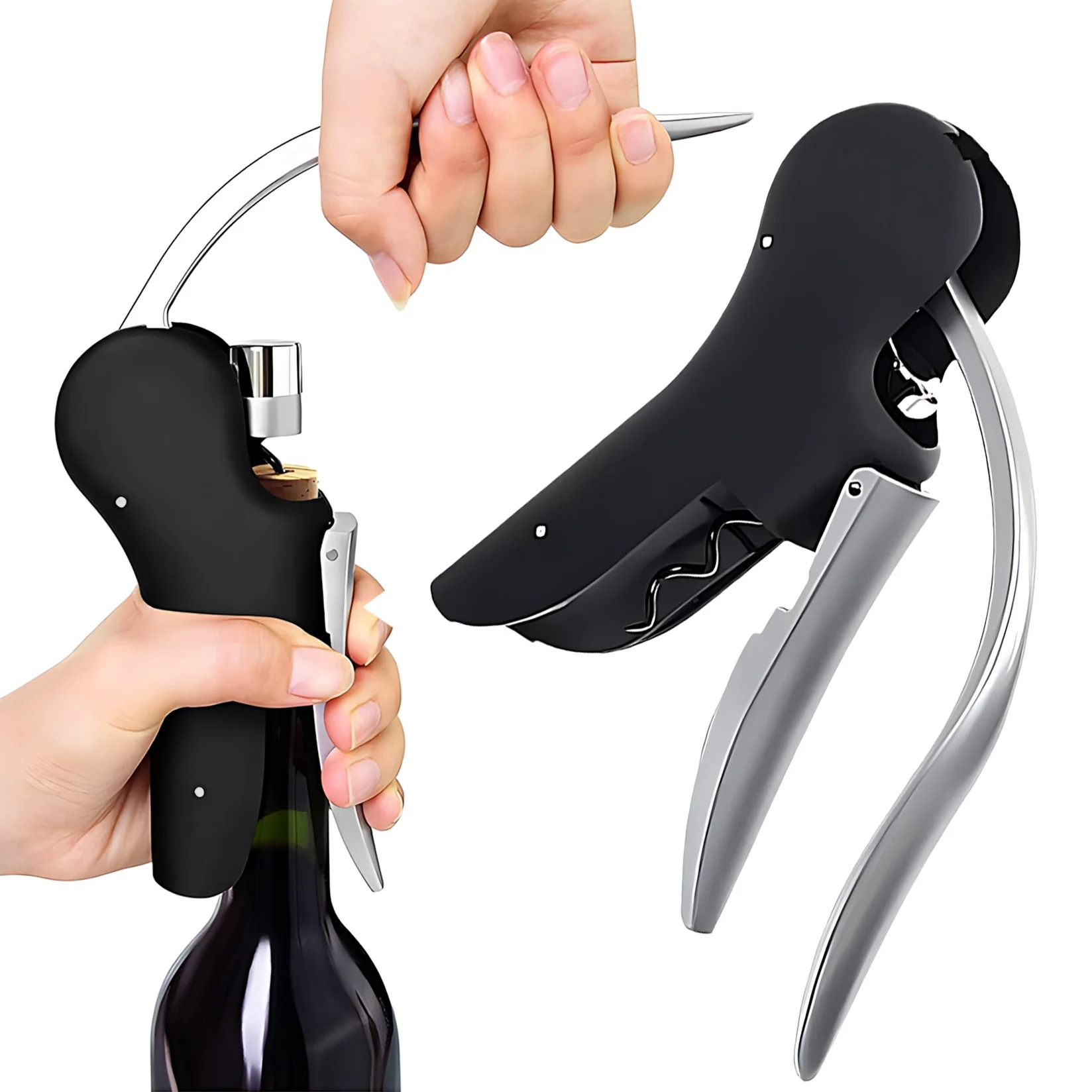 Cork Screw Lever - Abridores de botellas prácticos, juego de