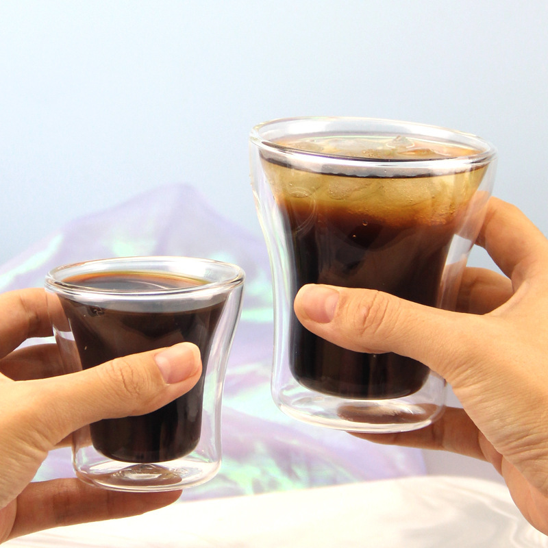Taza de cristal de doble pared - Wine Beer Coffee Drink reseña y precio