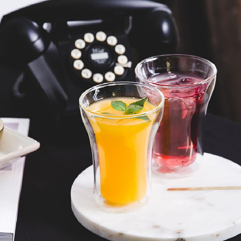 Taza de cristal de doble pared - Wine Beer Coffee Drink reseña y precio