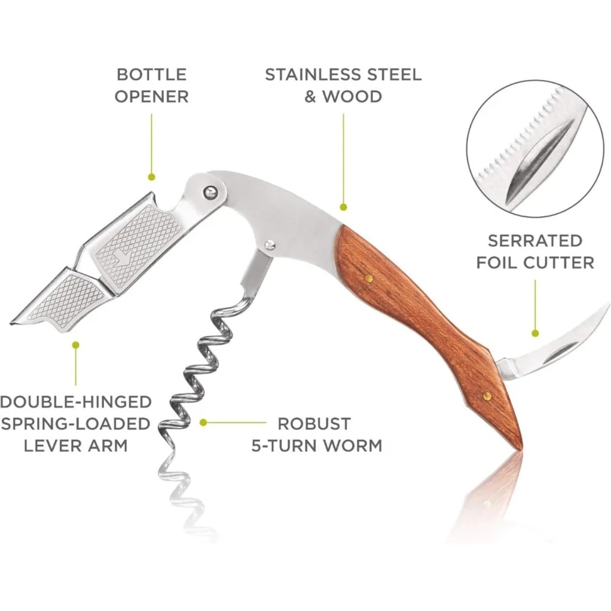 Sacacorchos duradero de acero  - Cork Screw Lever reseña y precio