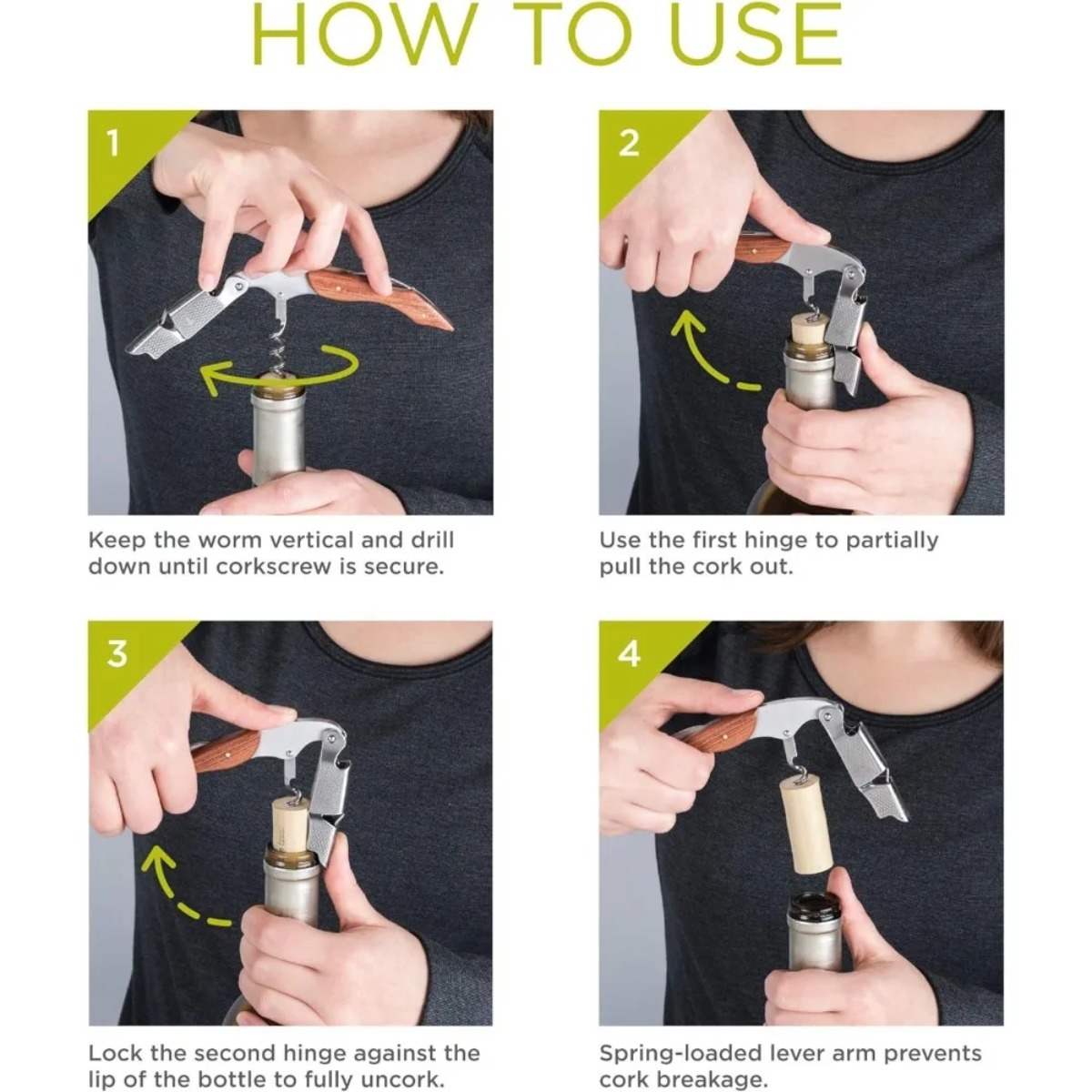 Sacacorchos duradero de acero  - Cork Screw Lever reseña y precio