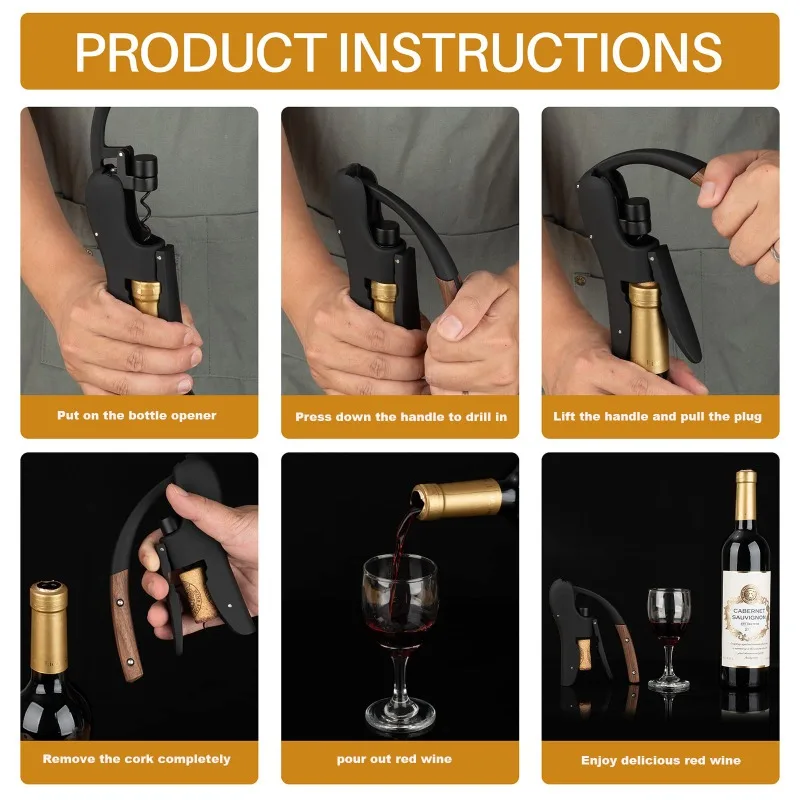 Sacacorchos de Vino de Cuello  - Cork Screw Lever reseña y precio